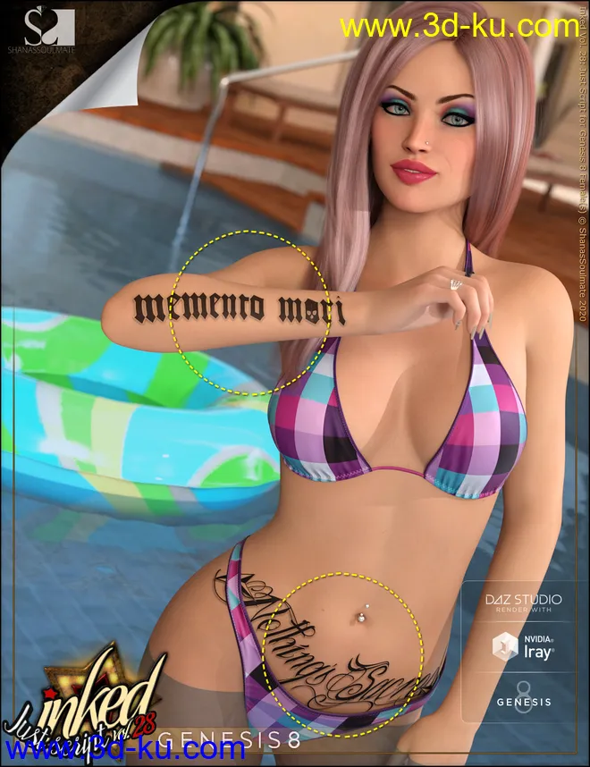 Inked Vol. 28 - Just Script for Genesis 8 Females模型的图片3