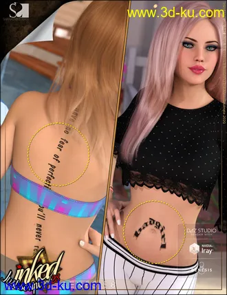 3D打印模型Inked Vol. 28 - Just Script for Genesis 8 Females的图片