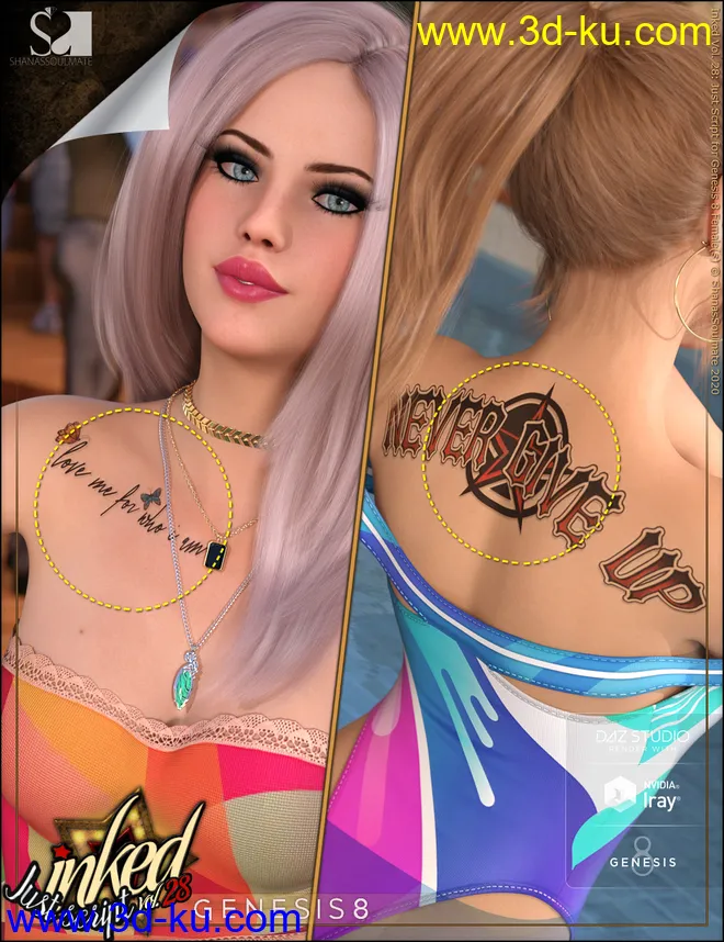 Inked Vol. 28 - Just Script for Genesis 8 Females模型的图片9