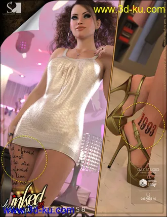 3D打印模型Inked Vol. 28 - Just Script for Genesis 8 Females的图片
