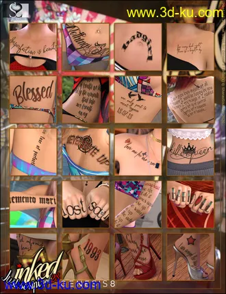 3D打印模型Inked Vol. 28 - Just Script for Genesis 8 Females的图片