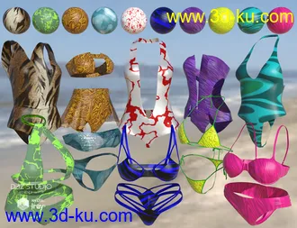 Iray Super Shaders Bikinis Gone Wild (Merchant Resource)模型的图片5