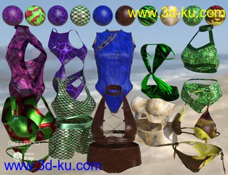 Iray Super Shaders Bikinis Gone Wild (Merchant Resource)模型的图片9