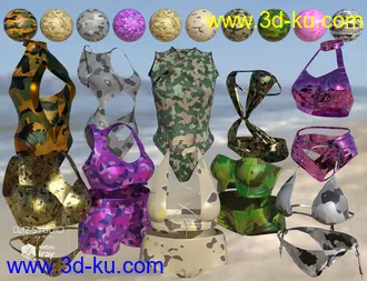Iray Super Shaders Colorful Camouflage (Merchant Resource)模型的图片9
