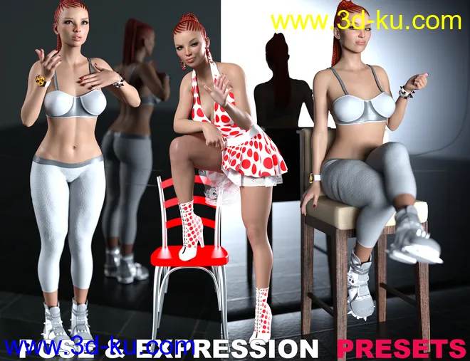It Girl Poses and Expressions for Genesis 8.1 Females模型的图片5