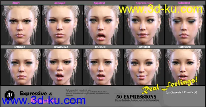 iV Expressive & Receptive Communication For Genesis 8 Female(s)模型的图片3