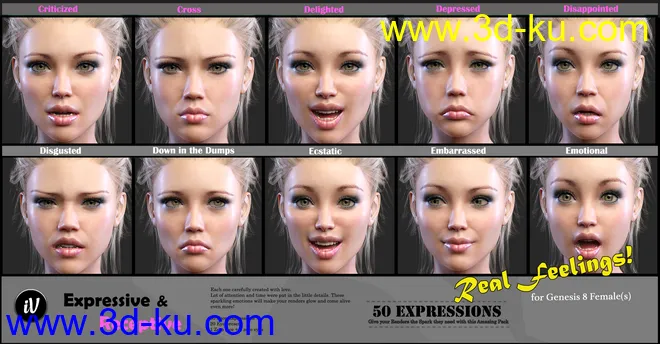 iV Expressive & Receptive Communication For Genesis 8 Female(s)模型的图片4
