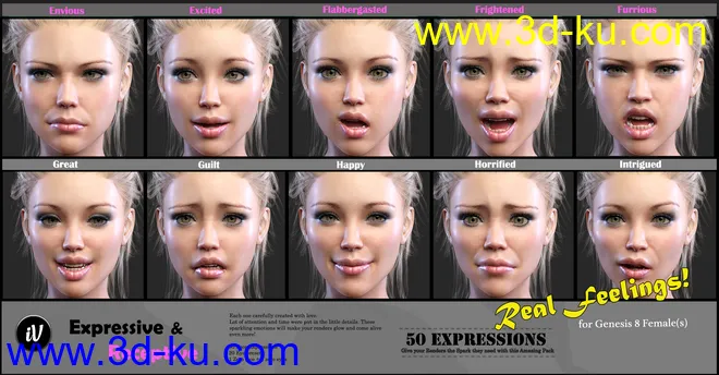 iV Expressive & Receptive Communication For Genesis 8 Female(s)模型的图片5