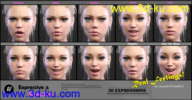 iV Expressive & Receptive Communication For Genesis 8 Female(s)模型的图片6