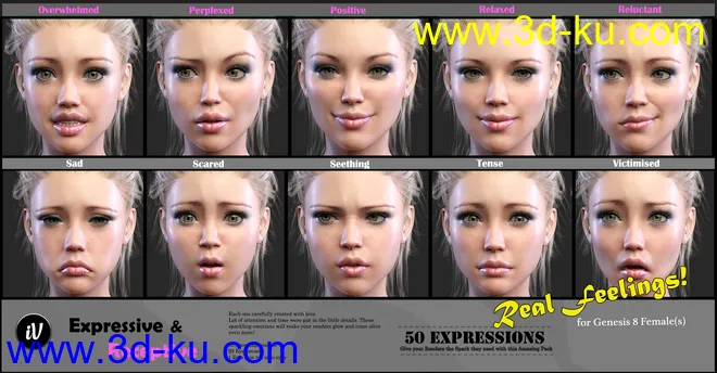 iV Expressive & Receptive Communication For Genesis 8 Female(s)模型的图片7