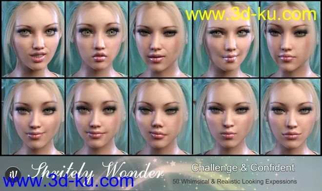 iV Sprightly Wonder Expressions For Genesis 8 Female(s)模型的图片2