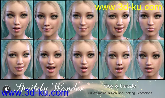 iV Sprightly Wonder Expressions For Genesis 8 Female(s)模型的图片3