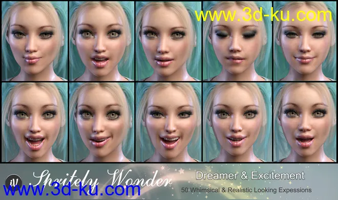 iV Sprightly Wonder Expressions For Genesis 8 Female(s)模型的图片4