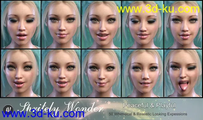 iV Sprightly Wonder Expressions For Genesis 8 Female(s)模型的图片6