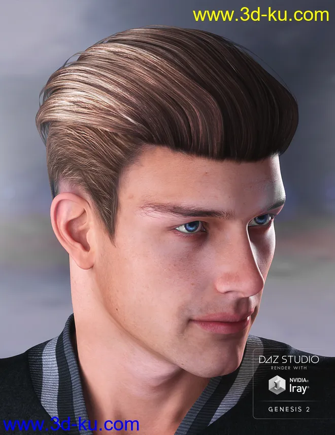 Jake Hair for Genesis 2 Male(s)模型的图片2