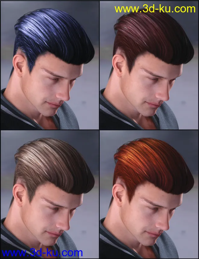 Jake Hair for Genesis 2 Male(s)模型的图片5