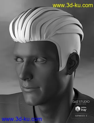 3D打印模型Jake Hair for Genesis 2 Male(s)的图片