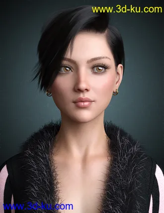 3D打印模型Janey Hair for Genesis 8 and 8.1 Female的图片