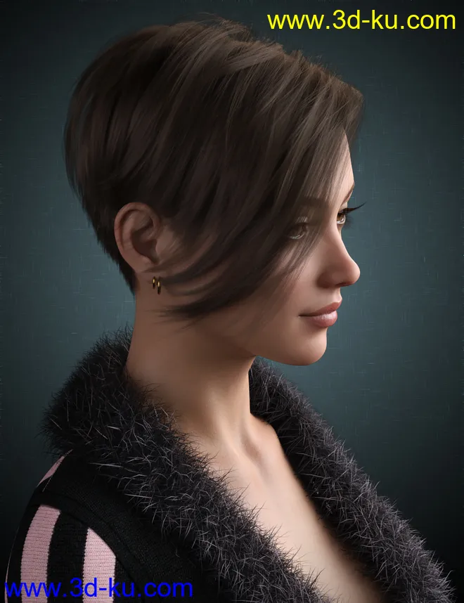 Janey Hair for Genesis 8 and 8.1 Female模型的图片3
