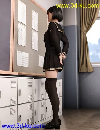 3D打印模型Japanese Neat Classroom Poses and Add on for Genesis 8 Female的图片