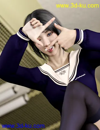 3D打印模型Japanese Neat Classroom Poses and Add on for Genesis 8 Female的图片