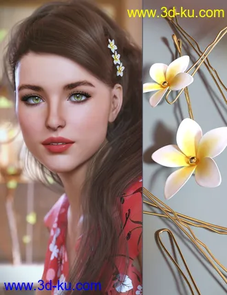 3D打印模型Jasmine for Genesis 8 and Jasmine Bobby Pin的图片