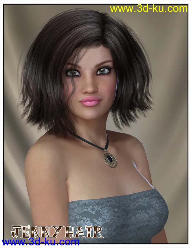 Jenny Hair for Genesis 2 Female(s) and Victoria 4模型的图片1