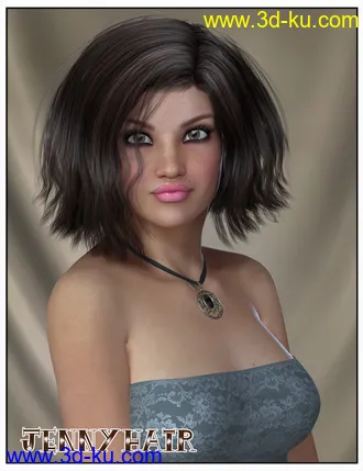 3D打印模型Jenny Hair for Genesis 2 Female(s) and Victoria 4的图片