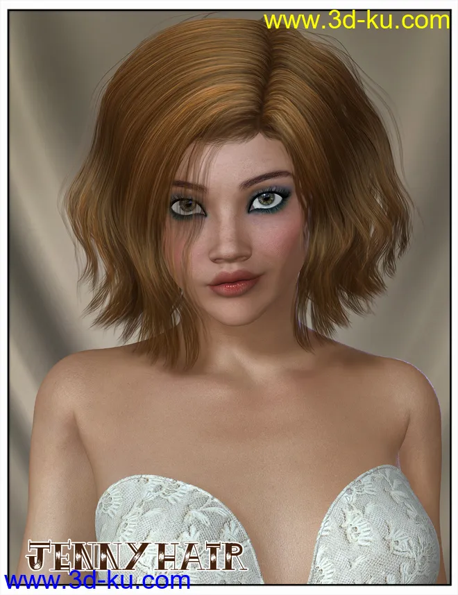Jenny Hair for Genesis 2 Female(s) and Victoria 4模型的图片2