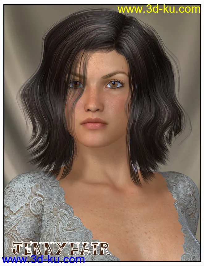 Jenny Hair for Genesis 2 Female(s) and Victoria 4模型的图片6