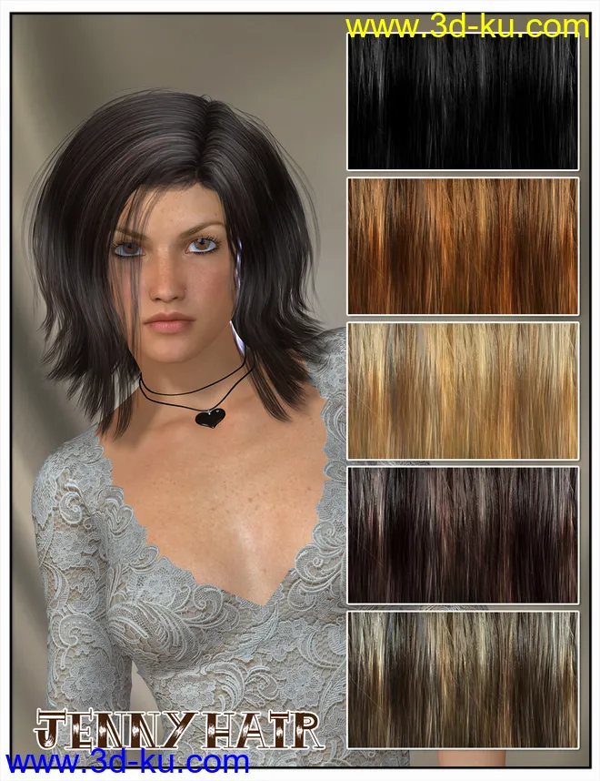 Jenny Hair for Genesis 2 Female(s) and Victoria 4模型的图片7