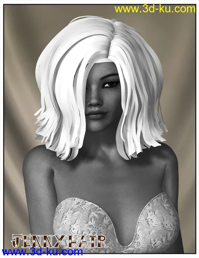 Jenny Hair for Genesis 2 Female(s) and Victoria 4模型的图片9