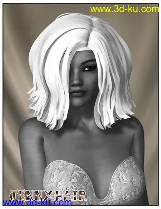 3D打印模型Jenny Hair for Genesis 2 Female(s) and Victoria 4的图片
