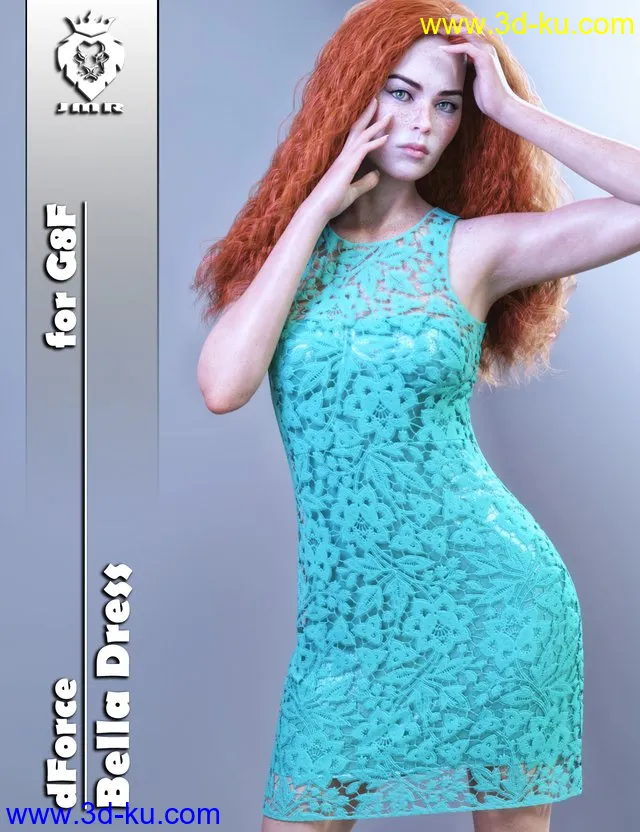 JMR dForce Bella Dress for G8F模型的图片1