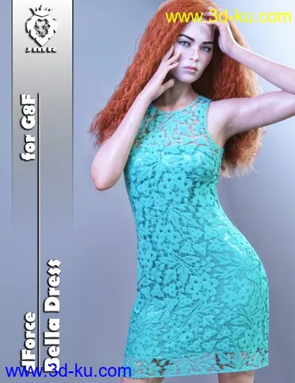 3D打印模型JMR dForce Bella Dress for G8F的图片