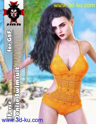 3D打印模型JMR dForce Denise Swimsuit for G8F的图片