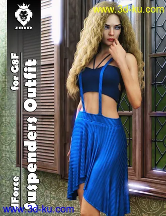 3D打印模型JMR dForce Suspenders Outfit for G8F的图片