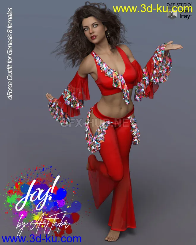 Joy! dForce Outfit for Genesis 8 Females模型的图片1