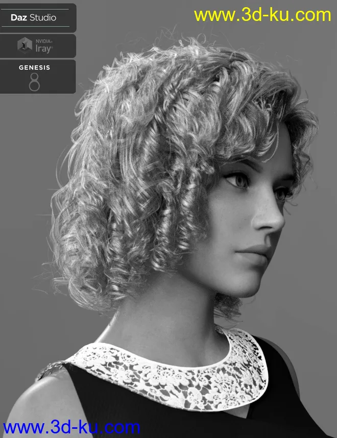 Julia Curly Locks for Genesis 8 and 8.1 Females模型的图片2