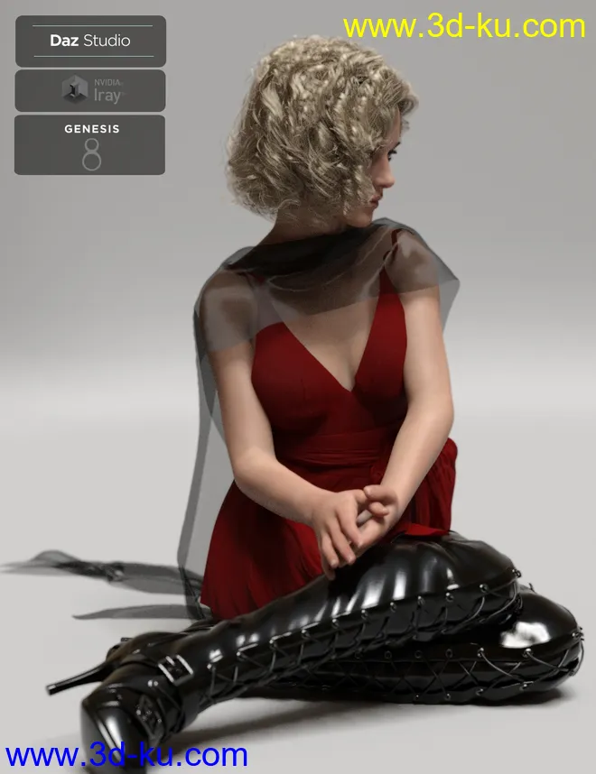 Julia Curly Locks for Genesis 8 and 8.1 Females模型的图片3