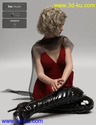 3D打印模型Julia Curly Locks for Genesis 8 and 8.1 Females的图片