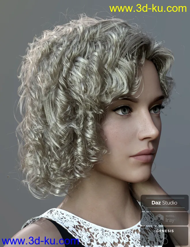 Julia Curly Locks for Genesis 8 and 8.1 Females模型的图片4