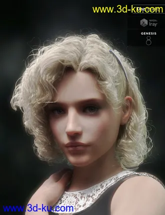 3D打印模型Julia Curly Locks for Genesis 8 and 8.1 Females的图片