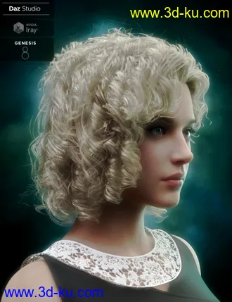 3D打印模型Julia Curly Locks for Genesis 8 and 8.1 Females的图片
