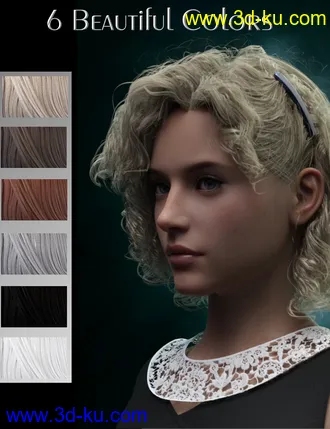 3D打印模型Julia Curly Locks for Genesis 8 and 8.1 Females的图片