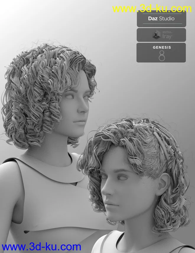 Julia Curly Locks for Genesis 8 and 8.1 Females模型的图片12