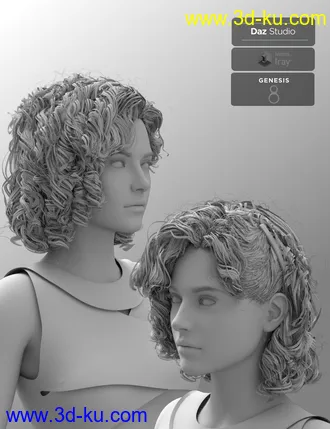 3D打印模型Julia Curly Locks for Genesis 8 and 8.1 Females的图片