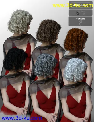 3D打印模型Julia Curly Locks for Genesis 8 and 8.1 Females的图片