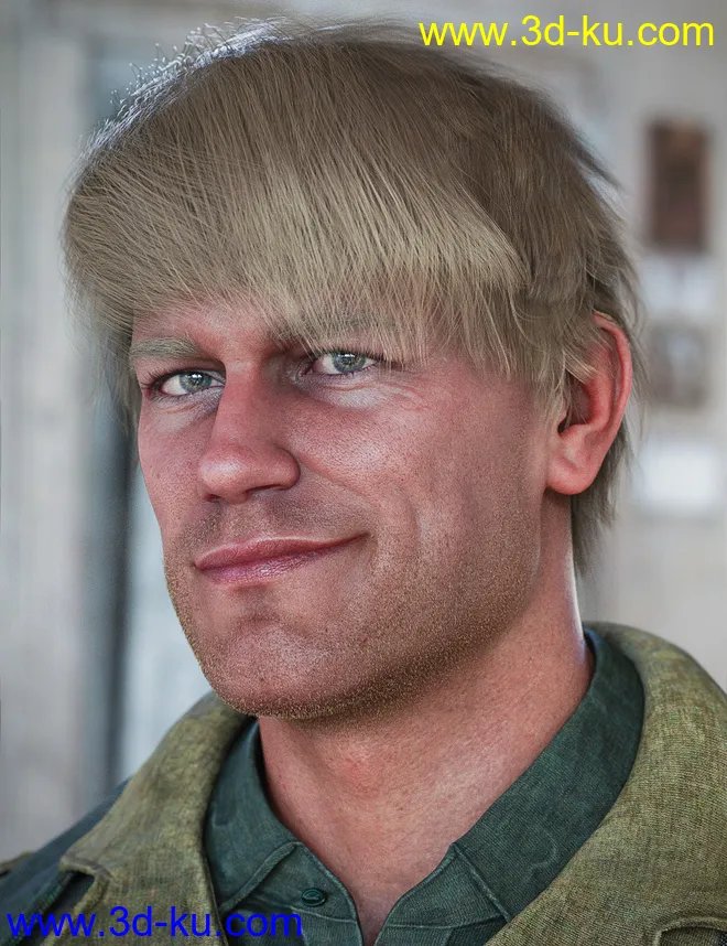 Justify Hair for Genesis 8 Male(s)模型的图片1