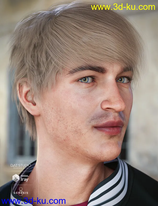 Justify Hair for Genesis 8 Male(s)模型的图片6
